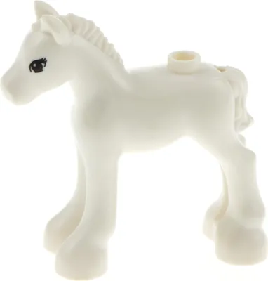 Produktbild von 1x Lego Friends Tier Pferd weiß Augen braun schwarz Fohlen Stute Hengst 11241pb01