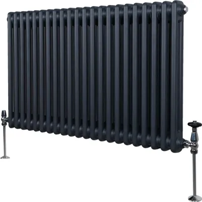 Zdjęcie produktu dla Tradycyjny grzejnik 2-kolumnowy - 600 x 1012 mm - szary antracyt