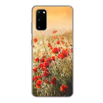 Produktbild von MuchoWow® Handyhülle Schutzhülle Hülle für Samsung Galaxy S20 Sonnenstrahlen über einem Mohnblumenstrauß Silikon Softcase Handy Hülle - Bild