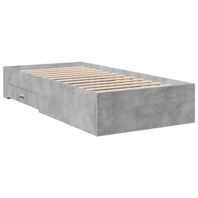 Produktbild von Bettgestell mit Schubladen Betongrau 90x200 cm Holzwerkstoff