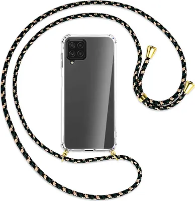 Produktbild von Handykette Backcover-Schutzhülle mit Band (Metall goldfarben) für Samsung Galaxy A22 4G (A225) - camouflage