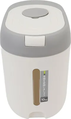 Image de Conteneur à grains Gris clair 10kg 22lb Grande capacité Couvercle à pression Imperméable à l'air Plastique épaissi Anti-poussière Corbeille à riz