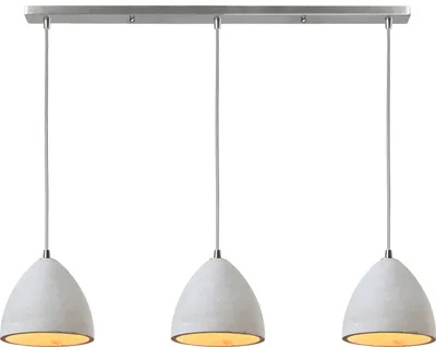 Produktbild von SalesFever Hängelampe | 3-flammig | Lampenschirm Beton | Aufhängung Metall | B 66 x T 15 x H 120 cm | grau