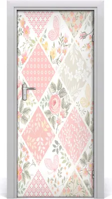 Produktbild von Tulup Türaufkleber 85x205 cm Dekorative Aufkleber Selbstklebend Wasserdichte Tapete Abnehmbar Schlafzimmer Wohnzimmer Wohnkultur - Blumenmuster