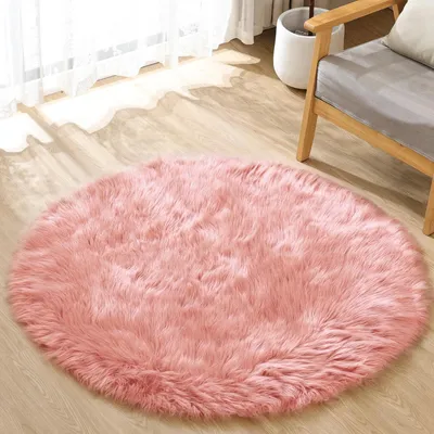 Produktbild von Shaggy Teppich 120 cm, rosa, für Wohnzimmer