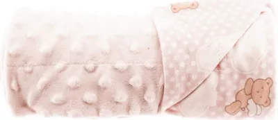 Produktbild von Babydecke Doppellagig 75cm x 100cm mit Bärenengel und Wolken Rosa Motiv 1