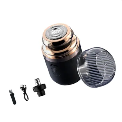 Produktbild von INF Mini 2-in-1 Elektrorasierer & Nasenhaartrimmer - Tragbare Pflegelösung Schwarz