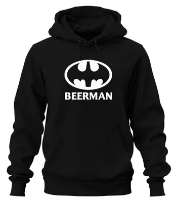 Produktbild von Beerman Bier Superheld Logo Party Geschenk Bierliebhaber Hoodie Kapuzenpullover, Schwarz, XXL