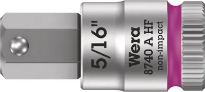 Produktbild von Wera 05003389001, Buchse, 1/4", Imperial, 1 Kopf/Köpfe, 5/16", Chrom-Vanadium-Stahl