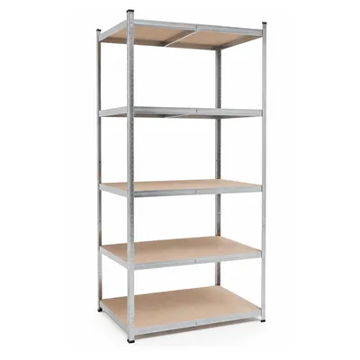 Produktbild von Steckregal Werkstattregal 2000x900x600 mm, 5 Ebenen, Farbe verzinkt, Traglast gesamt 875 kg, Kellerregal Schwerlastregal Metallregal Lagerregal