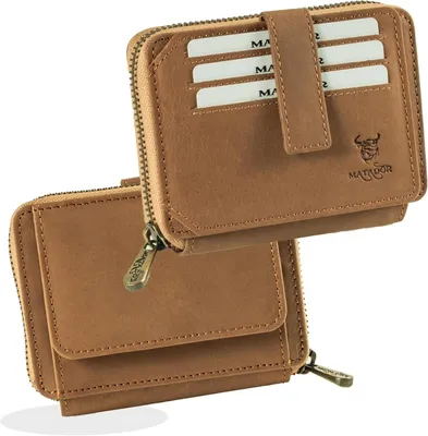 Produktbild von Herren Leder mit edler Geschenk Box, Elegante Leder Geldbörse mit RFID Schutz, Luxus Herren Geldbörse mit Reißverschluss und Viele Kartenfächer