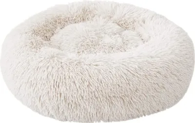 Produktbild von Hundebett Tierbtt Katzenbett Hundesofa Katzensofa Kissen Flauschig, Weich u. Waschbar für Katzen Hunde 50CM-Weiß