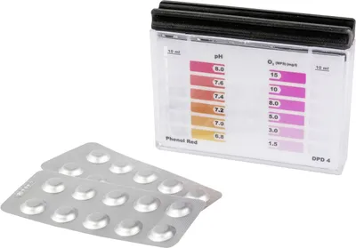 Produktbild von Steinbach O2-pH Testgerät inkl.10 Stk. Tabletten DPD4 + Phenol-Red