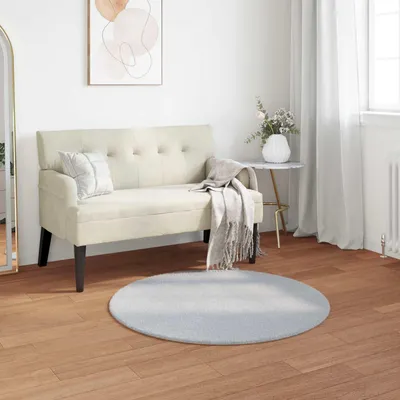 Produktbild von "Schlussverkauf" moderne Teppich - Wohnzimmer Kunstfell Hasen Teppich Olite Grau Ø 100 cm Polyester  C12733