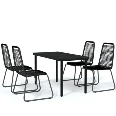 Produktbild von vidaXL 5-tlg. Garten-Essgruppe Schwarz