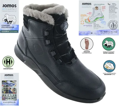 Produktbild von JOMOS Akzent - Herren Winter Stiefel mit Lammfell Gefüttert in Leder Schwarz 325507 , EU 46 UK 11