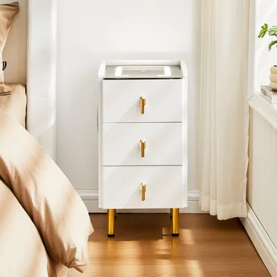 Produktbild von CLIPOP 3-Schubladen-Nachttisch mit kabellosem Ladegerät und Bluetooth-Lautsprecher