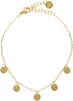 Produktbild von styleBREAKER Damen Edelstahl Armkette mit 5 Münz-Anhängern und Gliederkette, Schmuck, Ankerkette, Medaillons 05040187