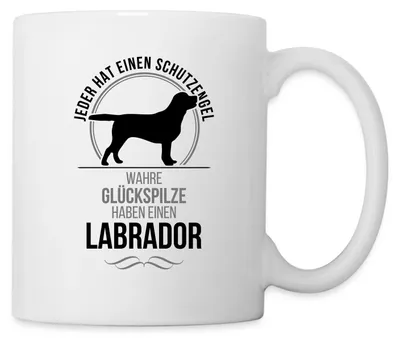 Produktbild von Spreadshirt Wahre Glückspilze Haben Einen Labrador Tasse, One size, Weiß