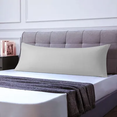 Obrázek produktu pro Polštář na spaní na boku, potah 50x150 cm, světle šedá mikrovlákna, se zipem