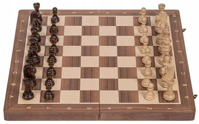 Produktbild von SQUARE Holzschachspiel Turnierschach Nr. 5 Nussbaum Intarsien