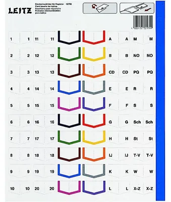 Produktbild von LEITZ 1278 Register PP blanko A4 20Blatt grau