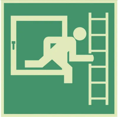 Produktbild von Notausstieg Notausgang Schild Aufkleber nachleuchtend Notleiter Fluchtfenster