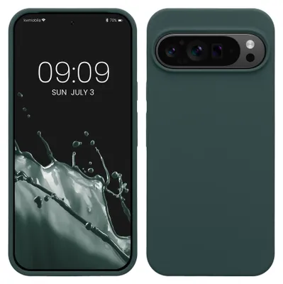 Produktbild von kwmobile Handyhülle für Google Pixel 9 Pro XL Hülle, für Pixel 9 Pro XL Case - Hülle Silikon - kabelloses Laden - Blaugrün
