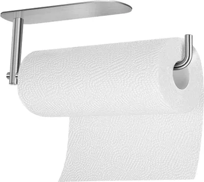 Produktbild von Küchenrollenhalter ohne Bohren, Küchenpapierhalter Wandmontage, Papierrollenhalter aus Aluminium, Küchenrollenspender Küchenrollen Halter Aufbewahrung Organisator