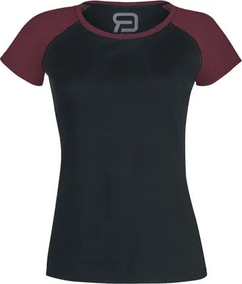 Produktbild von RED by EMP Damen schwarz-rotes Basic T-Shirt in körpernaher Passform XL