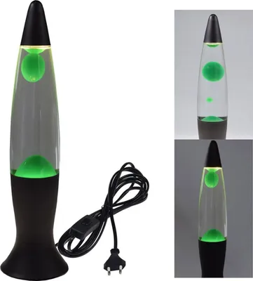 Zdjęcie produktu dla Lampa lawa 40cm Lampa stołowa z włącznikiem 230V Zielony Czarny