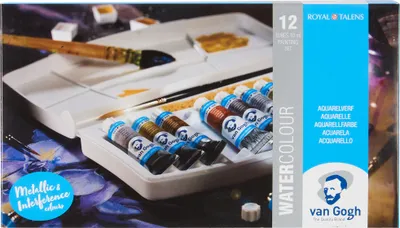 Image de Van Gogh coffret plastique aquarelle spéciale | 12 x 10 ml tube