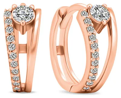 Immagine prodotto di Orecchini tondi in bronzo con zirconi EA503R