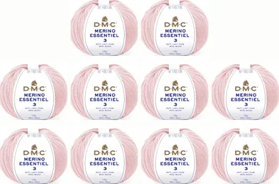 Image de 10x DMC Merino Essentiel-3 - Fil DK composé de 50% de Laine et 50% d'acrylique, 8148, (Couleur 981)