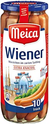 Zdjęcie produktu dla Meica Kiełbaski wiedeńskie w delikatnym sznurku extra chrupiące 500g