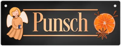 Produktbild von Punsch Metallschild in grau