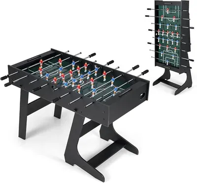 Imagen del producto de Mesa de futbolín Silecomplaza, mesa de futbolín plegable que incluye 22 figuras, 2 balones y 2 contadores de puntos. Mesa de futbolín para adultos y niños, mesa de fútbol, mesa de juegos para fiestas y bares. Dimensiones: 121 x 60,5 x 81 cm