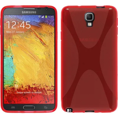 Produktbild von PhoneNatic Case kompatibel mit Samsung Galaxy Note 3 Neo - rot Silikon Hülle X-Style Cover