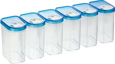 Obrázok produktu pre Sada 6 nádob na bylinky - nádoba na uskladnenie - modrá - 0,5 l