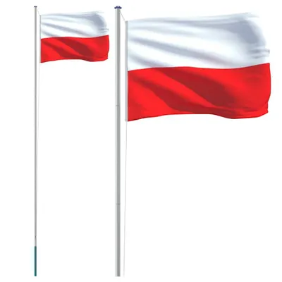 Produktbild von Flagge Polens mit Mast 6,08 m Aluminium