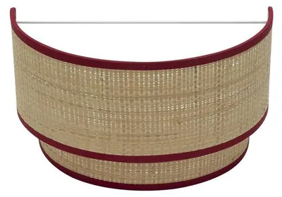 Image de Lampe de table design, 1 douille E27, dimensions 17 x 30 x 15 cm, couleurs : naturel et rouge, idéale pour