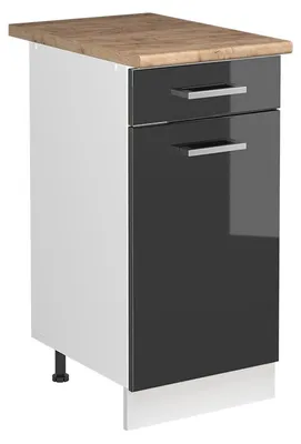 Obrázek produktu pro Skříňka pod dřez Vicco R-Line Antracitový vysoký lesk/Bílá 40 cm pracovní deska Zlatý mocný dub, Model 72859