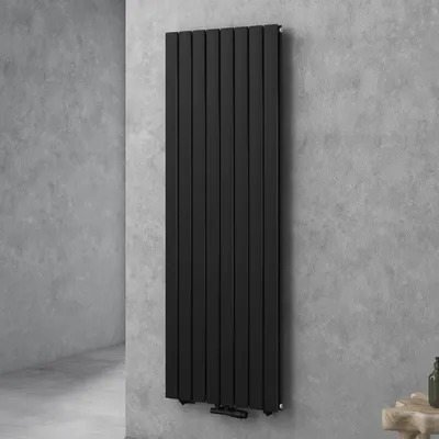 Image de Sogood Radiateur pour Chauffage Central 180x61cm Radiateur à Eau Chaude Panneau Double Couches Vertical Noir-Gris FV