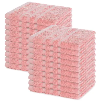 Produktbild von Lavea® 20er Seiftuch Set 30x30 cm, 100% Baumwolle Frottier, Gästehandtücher & Waschlappen, waschbar 60°C, Serie Elena, Bad & Gäste-WC, Pastellrosa