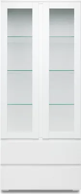 Produktbild von Vitrine Beistellschrank Holzvitrine Standvitrine Vitrinenschrank "Ravenna I" Weiß matt