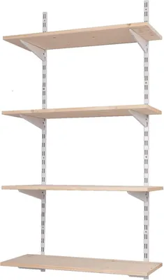 Produktbild von Boomet · Wandregal Bausatz mit Boden · Höhe: 50 cm · 2 Ebenen in 80 x 30 cm (B x T) · Farbe: weiß · 42 Varianten · Stahl Regalträger · einfache Montage · bis zu 55kg Traglast