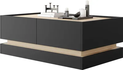 Produktbild von MIRJAN24 Couchtisch Zarpant L97 4K, Couchtisch (Farbe: Schwarz / Eiche Cremona)