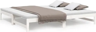 Obrázek produktu pro vidaXL Rozkládací postel bílá 2x(100x200) cm Masivní borovicové dřevo