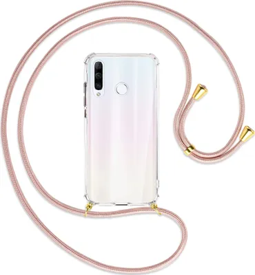 Produktbild von Handykette Backcover-Schutzhülle mit Band (Metall goldfarben) für Huawei P30 Lite - roségold