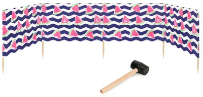 Produktbild von Garronda Strand Windschutz Sichtschutz 5m lang plus Gummihammer GAEX001 (Wassermelone-2, 5 m)